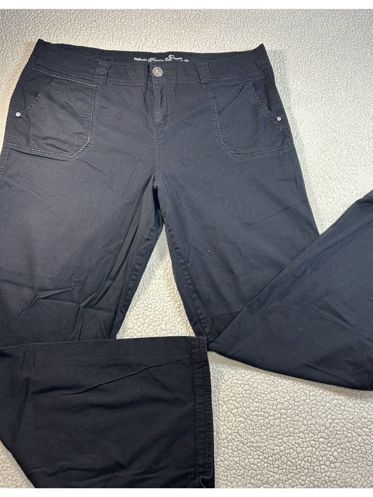 Style & Co Premium Women's Black Wide-Leg Pants Size 18w 98% Cotton 2 %Spandex